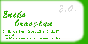 eniko oroszlan business card